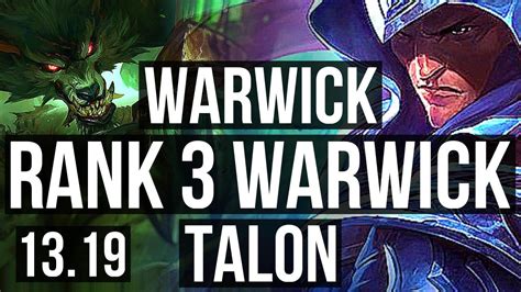 Warwick Vs Talon Jng Rank Warwick Godlike Euw Grandmaster