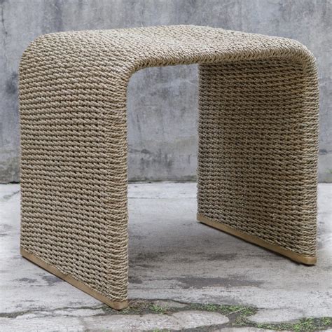 Calabria Woven Seagrass End Table Beach Style Side Tables And End Tables By Ownax Houzz