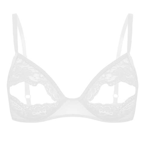 Iiniim Femme Soutien Gorge Dentelle Transparent Mamelon Ouvert Sexy Lingerie Érotique Sous
