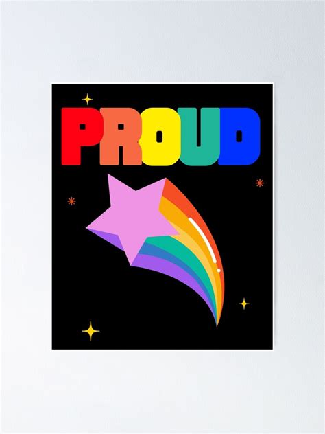 Proud Rainbow Text Over Shooting Star Gay Pride Lbgqt Poster For Sale By High Spirit