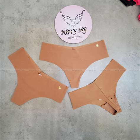 Quần lót Victoria Secret lọt khe thun lạnh không viền màu nâu nude sfx Nội y Mỹ