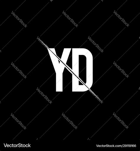 Yd Logo Monogram With Slash Style Design Template Vector Image