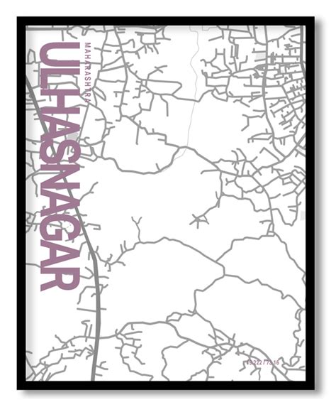 Ulhasnagar White Map Art, Poster style, Framed & Ready to hang wall art ...