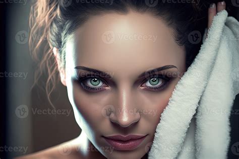 Beautiful Black Hair Green Eyes Latina Mexican Girl Looking At You With Love 23927989 Stock