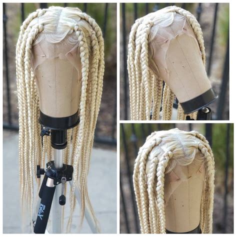 Blonde Full Lace Knotless Box Braid Wig For Black Women Braided Wigs Braids Wigs Lace Wig Box