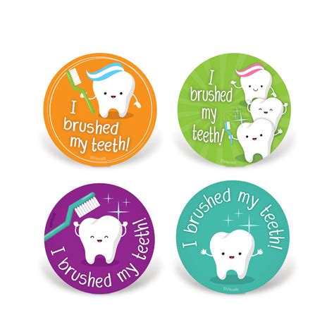 I Brushed My Teeth Stickers | Hygiene Collection | Visualz