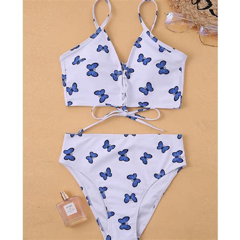 Mossha Bandeau High Waist Bikini Push Up Swimwear Women Dragon