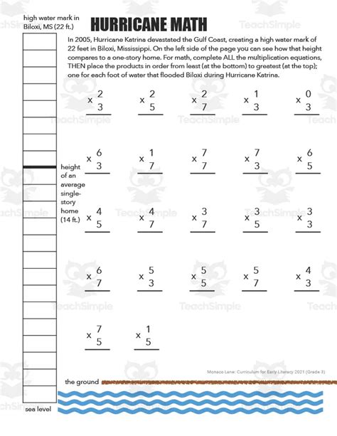 Hurricane Math Worksheet By Teach Simple