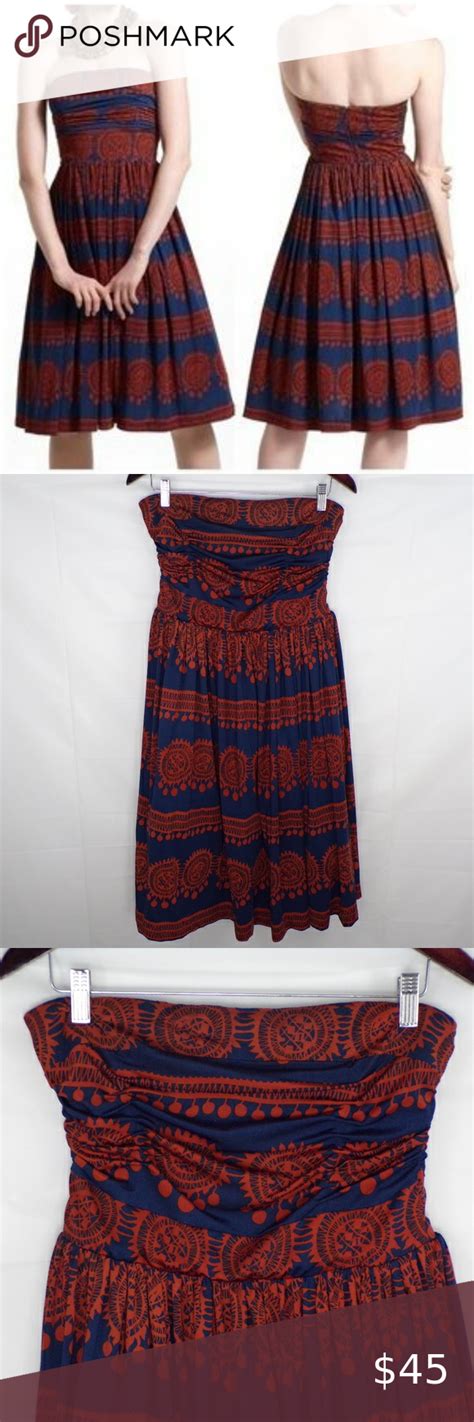 Anthropologie Girls From Savoy Strapless Dress Size Mp Strapless