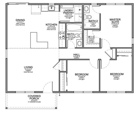 House Floor Plans 3 Bedroom 2 Bath