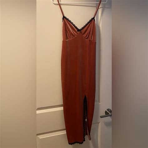 Forever Intimates Sleepwear New Pink Lingerie Dress With Black Lace Trimming And Bow