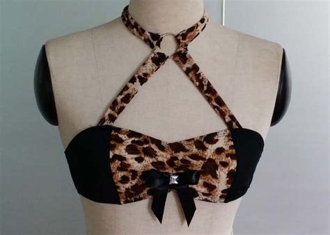 Crazy Sexy Halter Leopard Print Bikini Set Bk