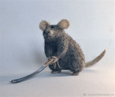 Мышь-самурай, игрушка валяная из натуральной шерсти в интернет-магазине ...
