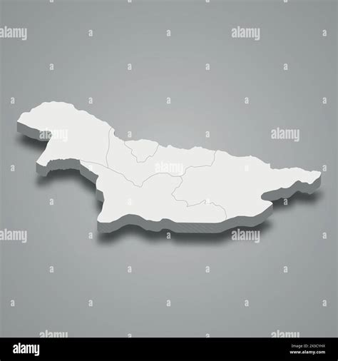 3d Isometric Map Of Nord Ubangi Is A Region Of DR Congo Vector