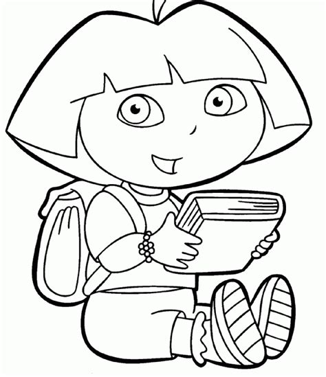 Dora The Explorer Backpack Coloring Pages