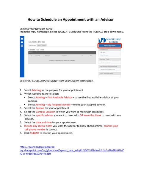 How to Schedule an Appointment with an Advisor - Select ‘SCHEDULE
