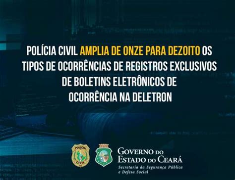 Polícia Civil amplia de 11 para 18 os tipos de ocorrências de registros