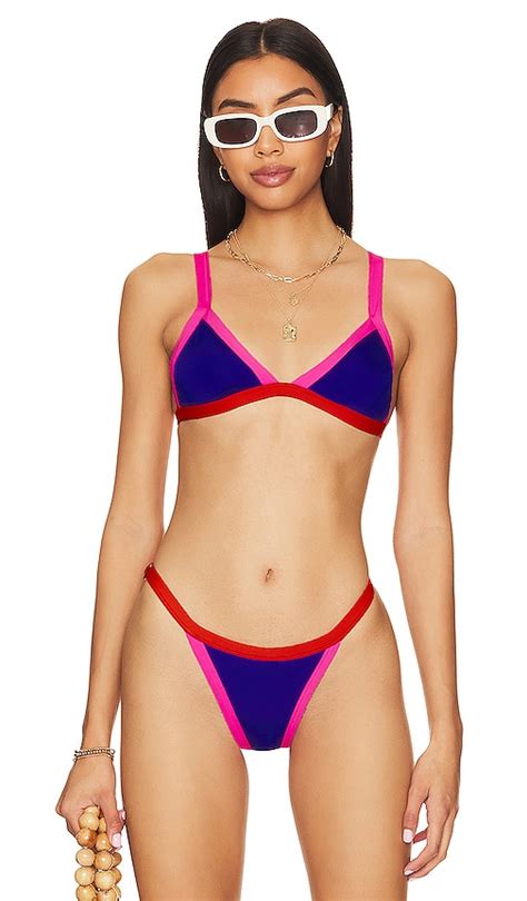 Maaji Hyacinth Reversible Bikini Top In Cobalt Blue Revolve
