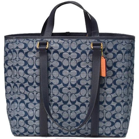 コーチ バッグ Coach キャンバス レザー シグネチャー メンズ ハドソン ダブル ハンドル 2way トートバッグ デニム C8182