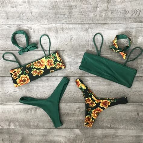 Uchiha Lq Bikini 2018 Floral Swimwear Print Swimsuit Brazilian Biquini