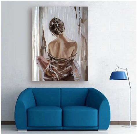 Naked Woman Paintingnaked Woman Wall Art Bedroom Canvas Art Etsy