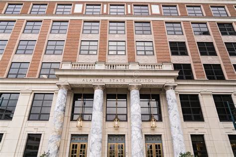 Facade of the Alaska State Capitol Building Stock Photo - Image of ...