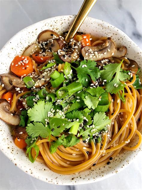 Easy Bone Broth Noodle Bowl with Herbs - Kitchenloose
