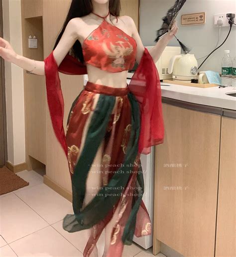 酒酿异域舞姬诱惑热辣古风性感肚兜汉服cos妲己制服演出服情趣虎窝淘