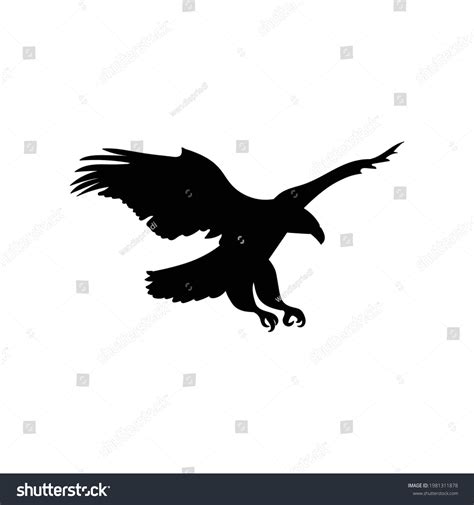 Eagle Icon Black Silhouette On White Stock Vector (Royalty Free ...