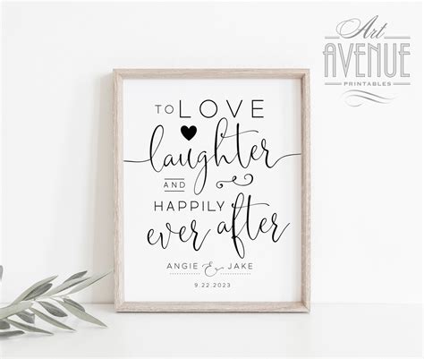 To Love Laughter and Happily Ever After Sign Template - Etsy