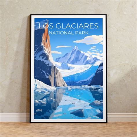 Los Glaciares National Park Travel Poster Argentina Wall Art