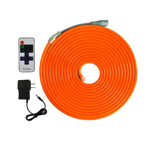 Tira De Led Neon De 5 Metros Color Naranja Unicolor Con Eliminador Y