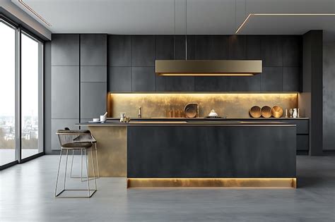 Premium Photo | Modern Kitchen with Furniture Arrangement