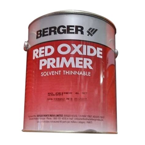 Berger Red Liquid Oxide Primer Metal 20 L At Rs 80 Litre In Ambattur