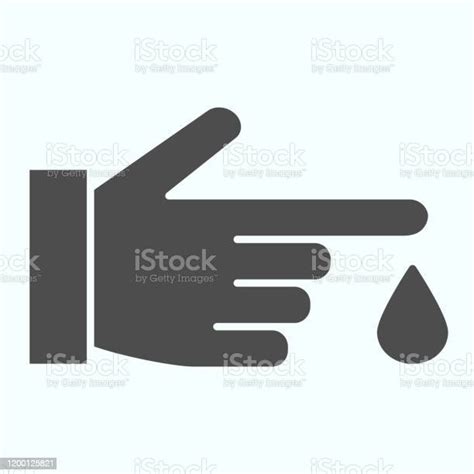 Vinger Bloed Drop Solid Pictogram Bloeddonor Vector Illustratie