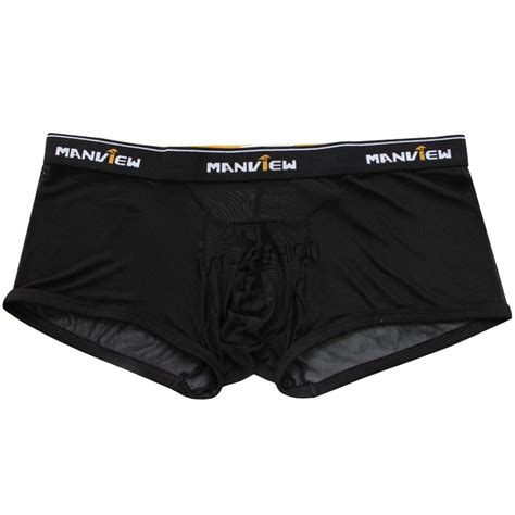 Sexy Mens Sheer Mesh Boxer Brief Underwear See Through Shorts Bikini Swimwear EBay