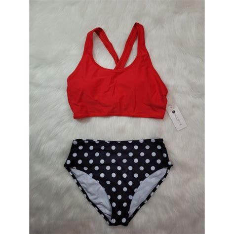 Holipick Swim Holipick Womens High Waist Two Piece Bikini Set