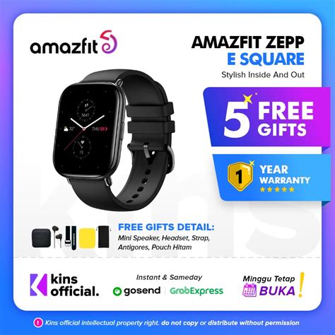 Jual Amazfit Zepp E Square Smartwatch Amoled Spo Ultra Slim Watch Atm