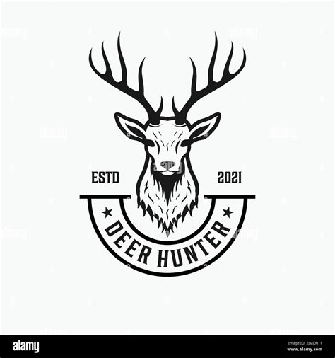 A Simple Illustration Of The Deer Hunter Logo Idea On A White