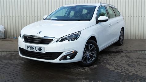 2016 16 Peugeot 308 1 6 Bluehdi 120 Allure 5dr Sw Estate Demo In White Youtube