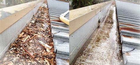 Gutter Cleaning - Before & After - GutterReleaf