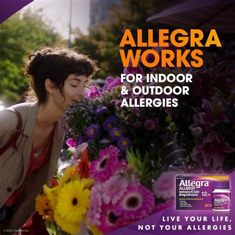 Allegra Adult Hour Non Drowsy Antihistamine Tablets Mg Count