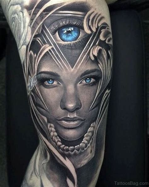 Elegant Portrait Tattoos Designs On Shoulder Tattoo Designs