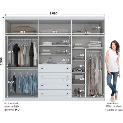 Placard Ropero Puertas Mdf Y Mdp Blanco Americano Divino