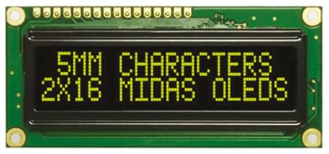 MCOB21605G1V EYP Midas Midas Yellow Passive Matrix OLED Display COB