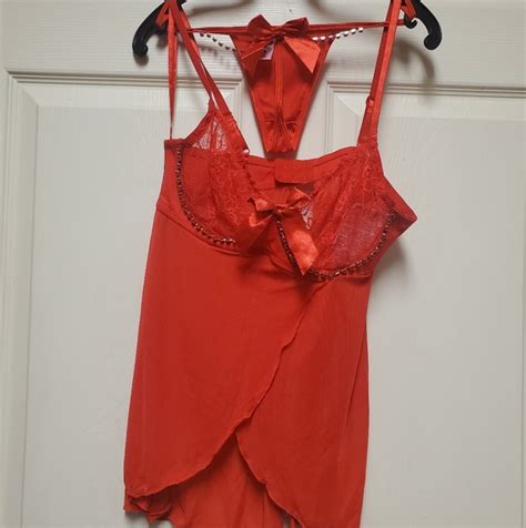 Dreamgirl Intimates Sleepwear Nwt Dreamgirl Elegant Red Lace Lingerie Set Size Medium