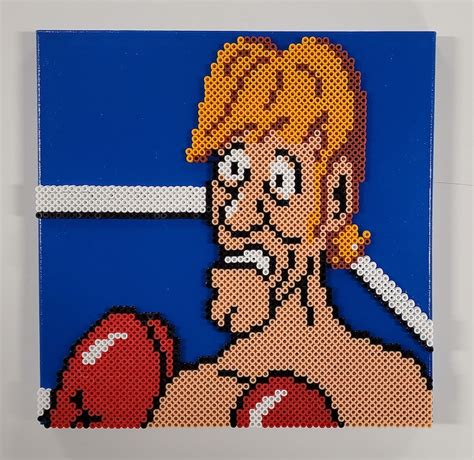 Mike Tyson S Punch Out Glass Joe Perler Fuse Beads On A 12x12 Canvas Nes Nintendo Video Games