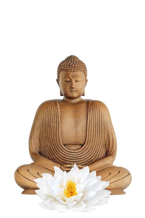 Buddha Und Lotos Lilien Blume Stockfoto Bild Von Buddha Ikone