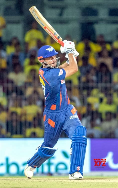 : Chennai: LSG's player Marcus Stoinis plays a shot during the IPL 2023 ...