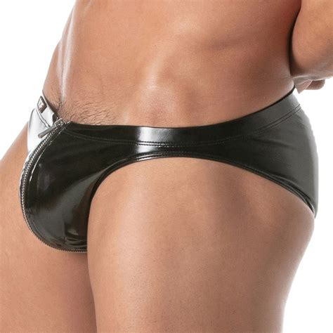 Bikini Zippé Vinyl Tof Paris Noir Briefs for man brand TOF Paris